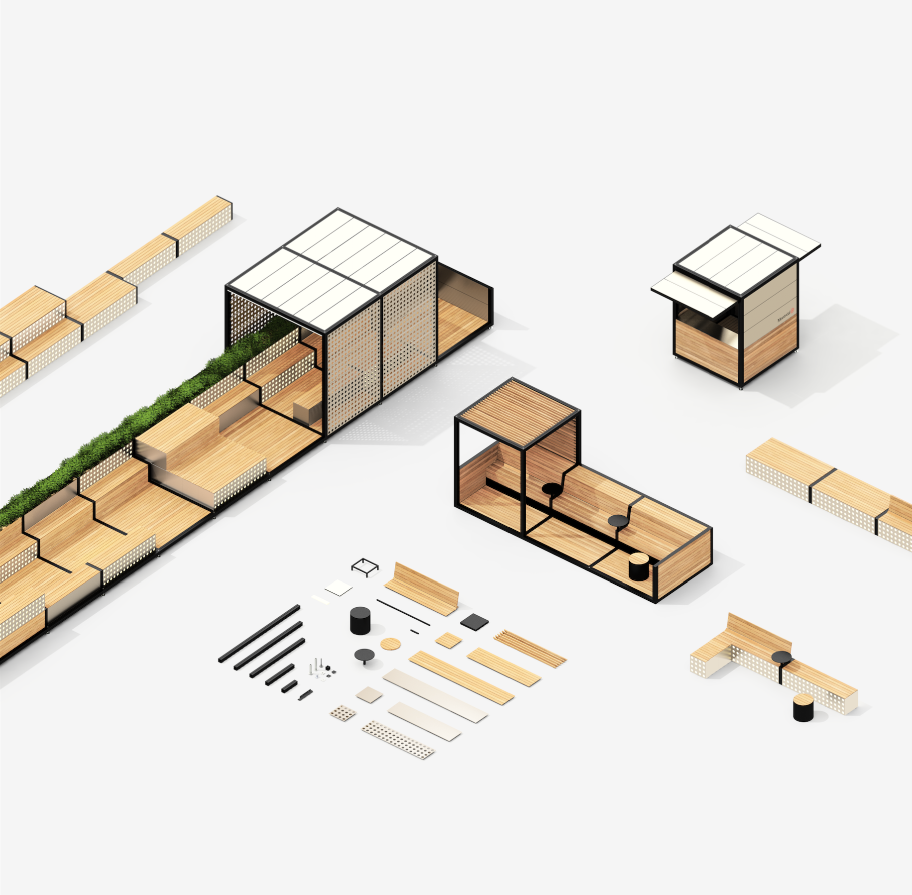 Parklets | estruturas modulares, capazes de serem montadas e desmontadas com agilidade.