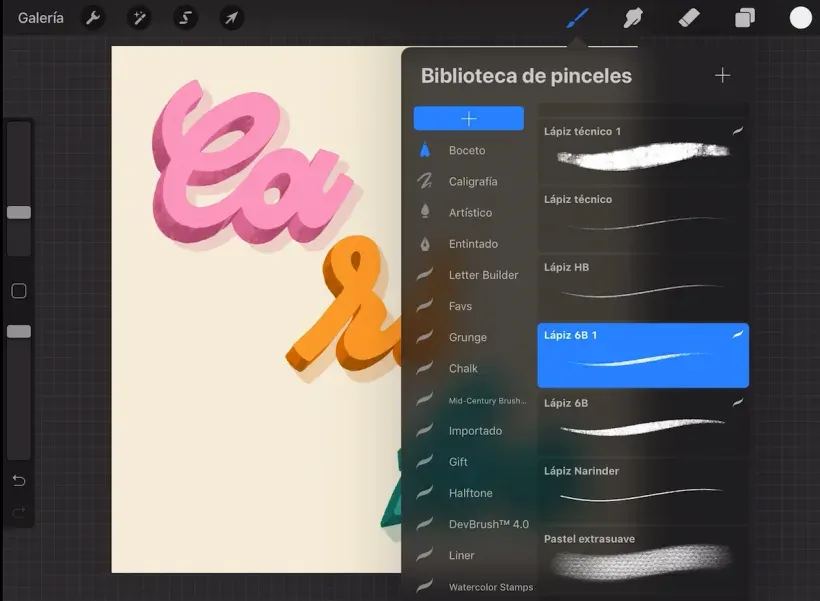 Aplicativo Procreate para arquitetos: personalização de pincéis.