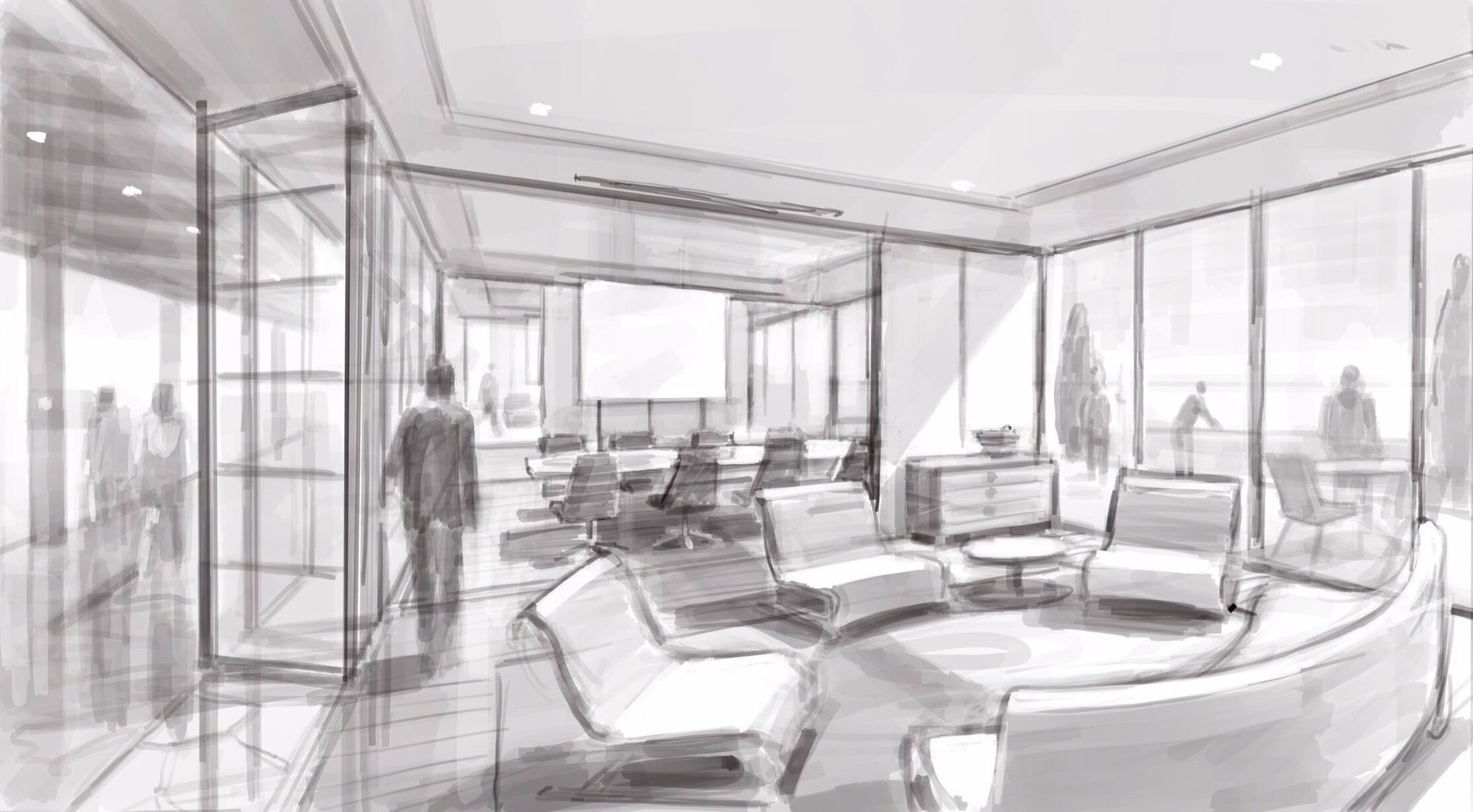 Aplicativo Procreate para arquitetos - expressividade conceitual. Desenho de James Akers.