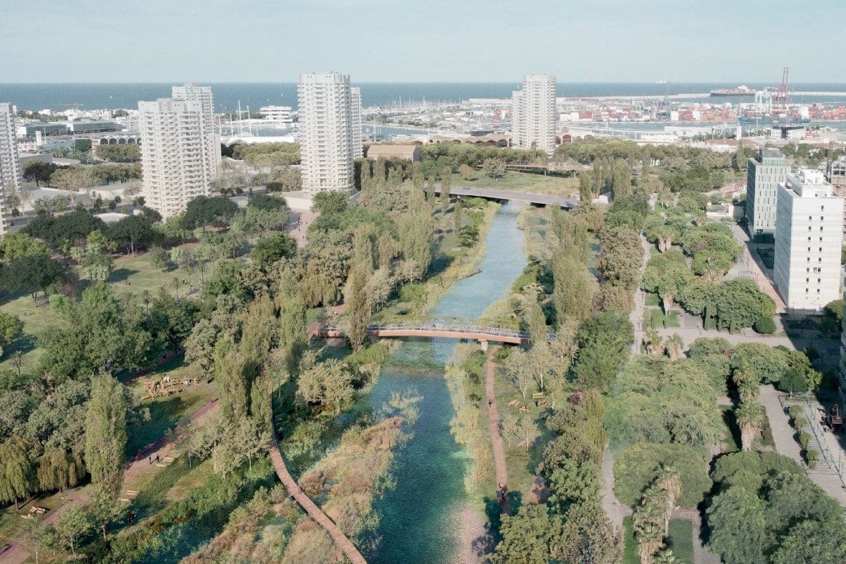 Projeto (Con)fluir: o último tramo do Parque Turia, que o ligará até a Marina de Valencia.