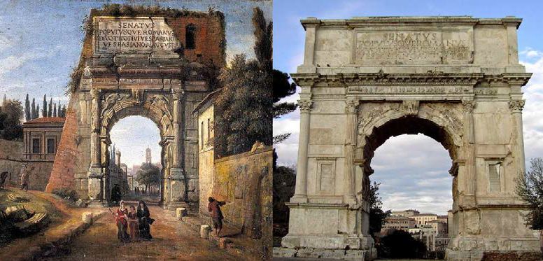 Restauração do Arco de Tito, em Roma, na Itália.